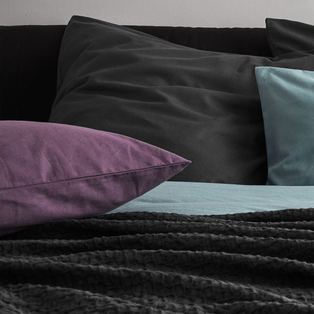 Montrose Flannel Bed Linen in aubergine | Home & Living inspiration | URBANARA