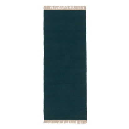 Manu runner, teal, 100% new wool & 100% cotton |High quality homewares