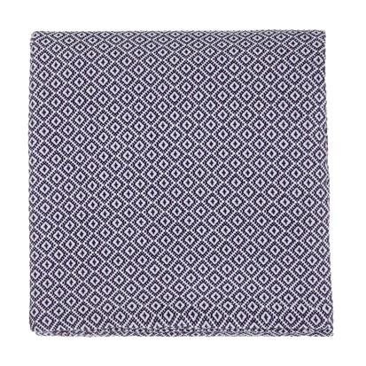 Mondego blanket, dark blue & white, 100% cotton