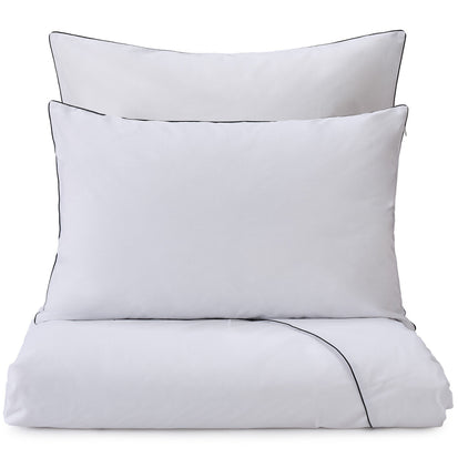 Vitero duvet cover, white & black, 100% combed cotton